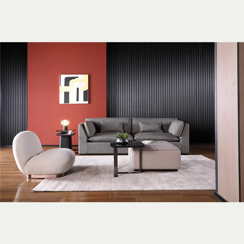 Fabric Sofa Set Together with Cloud Shape Leisure Chair