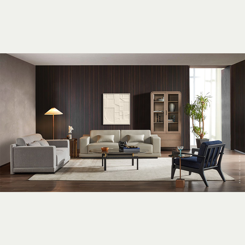 Sydney Style Left Chaise Wooden Living Room Sofa Set