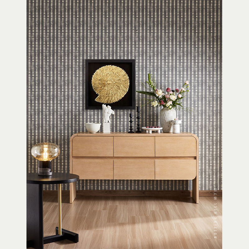 Wooden Chest with Six Drawers in Nature Feature