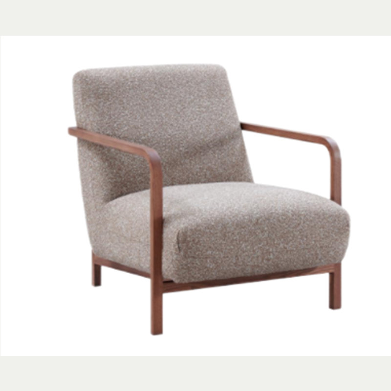 Notting Hill Mid-Century Boucle Fabric Lounge Chair – Modern Minimalist Armchair