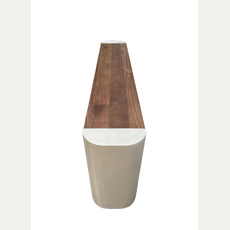 Notting Hill Walnut & Micro-Cement Double-Tier Console Table