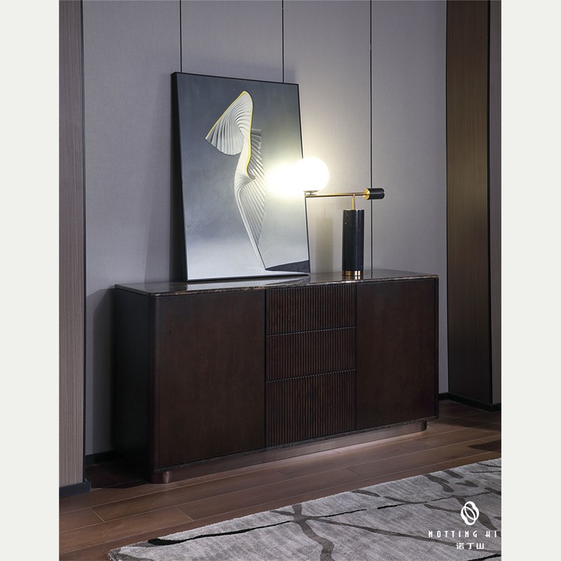 Media Console with Natural Marble Top