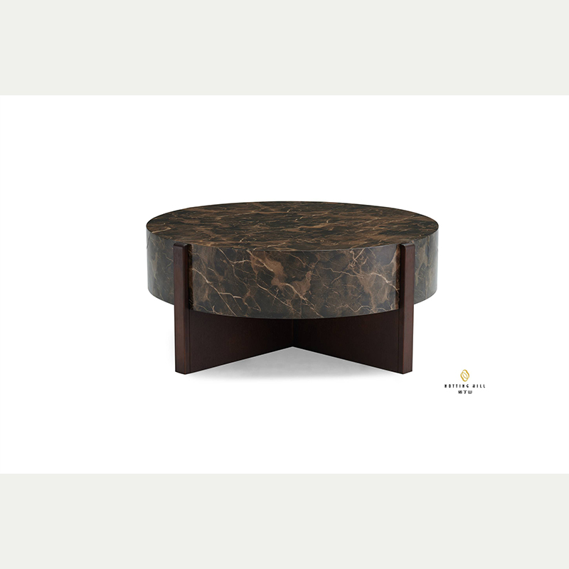 Deep Coffee-Colored Round Coffee Table