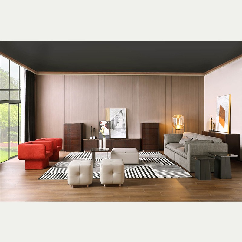 Upholstery Fabric Sofa Set with Solid Wood