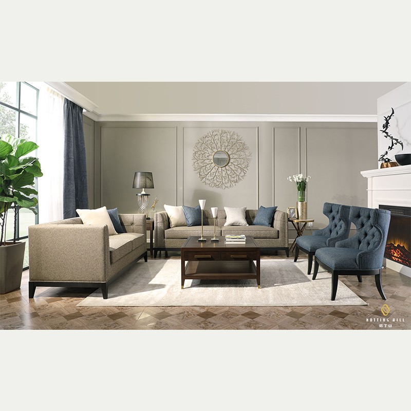 Modern Living Room Fabric Sofa Set