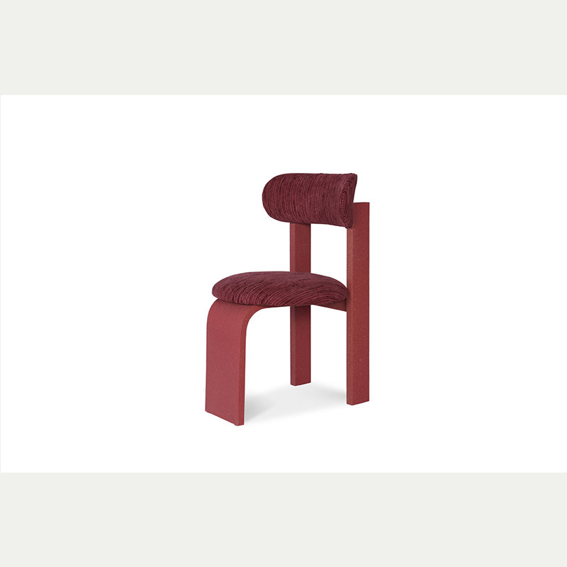 Notting Hill Sculptural Burgundy Textured Fabric Dining Chair